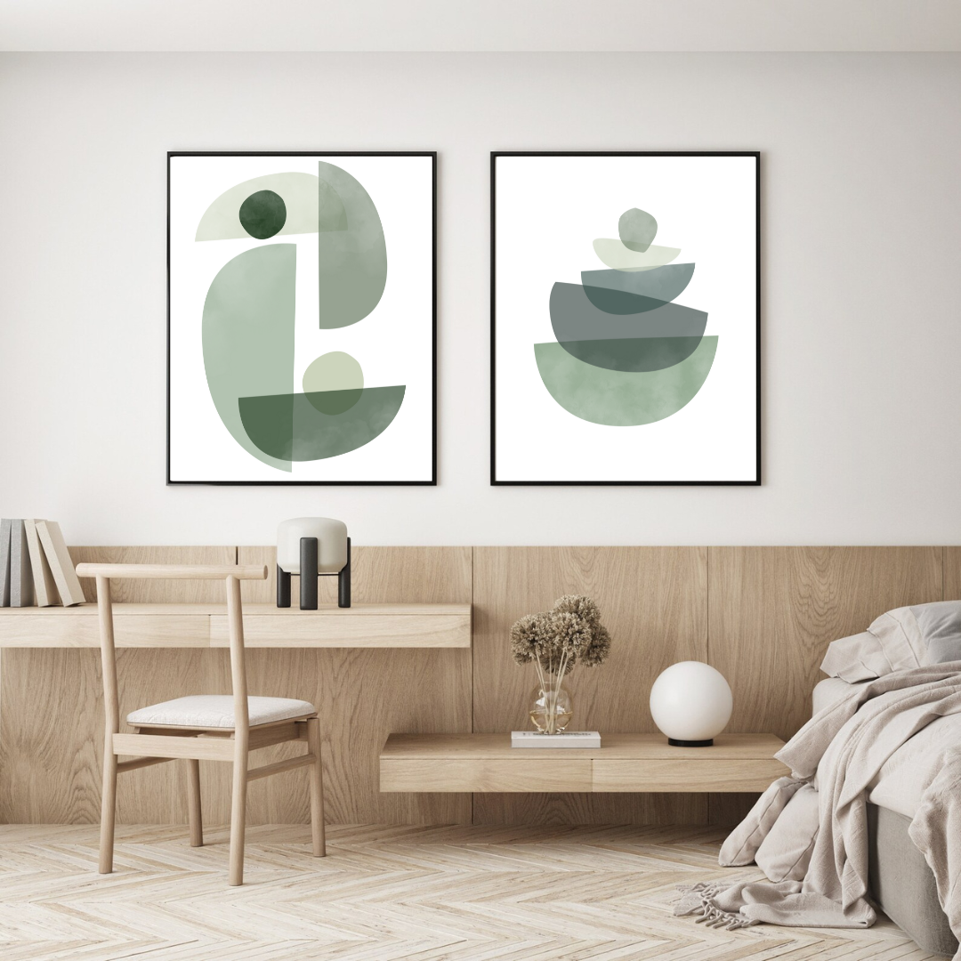 סט תמונות בעיצוב מודרני צבע ירוק