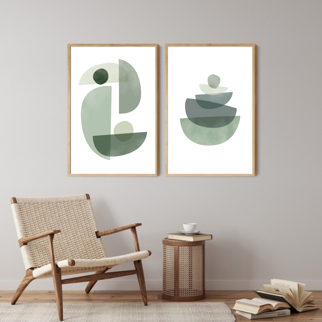 סט תמונות בעיצוב מודרני צבע ירוק