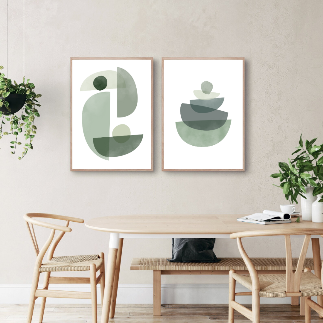 סט תמונות בעיצוב מודרני צבע ירוק