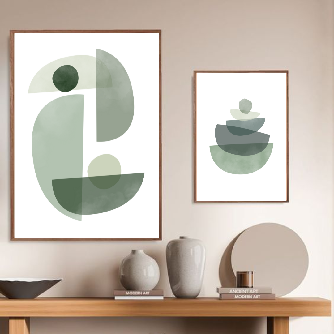 סט תמונות בעיצוב מודרני צבע ירוק