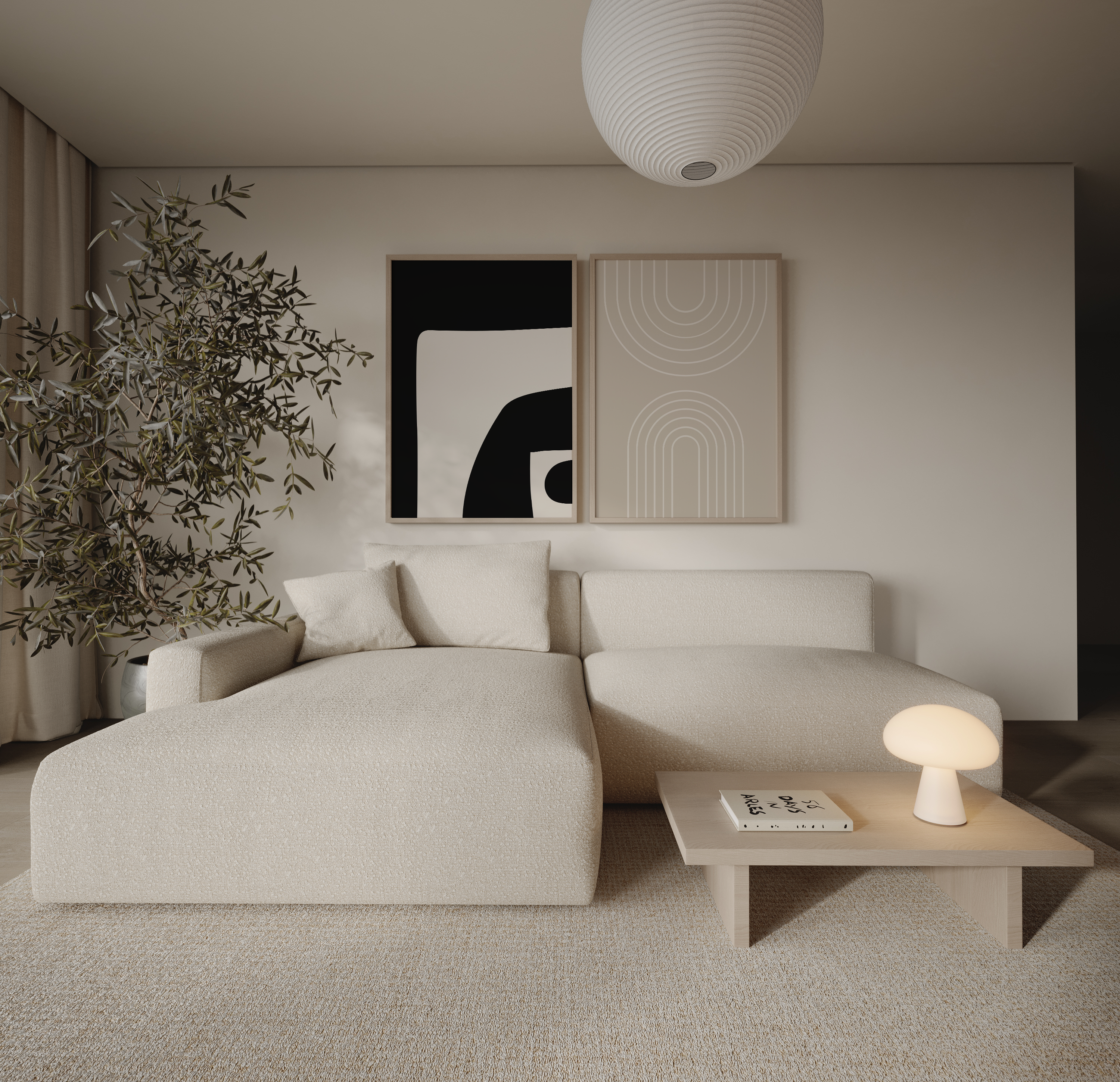 צמד יצירות אמנות גיאומטריות מינימליסטיות בשחור ולבן, עם צורות מופשטות וקווים נקיים, מתאים לעיצוב פנים מודרני.