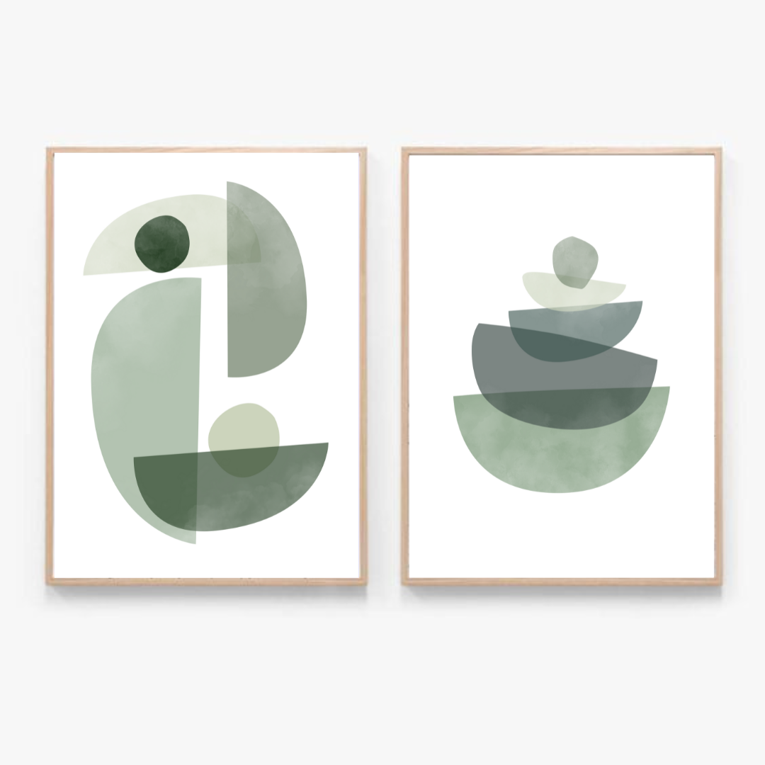 סט תמונות בעיצוב מודרני צבע ירוק