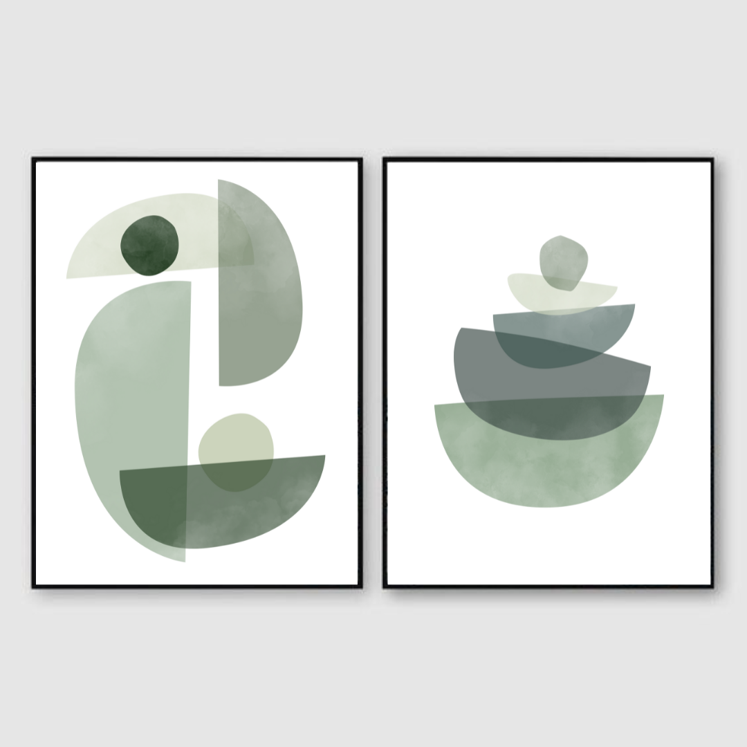 סט תמונות בעיצוב מודרני צבע ירוק