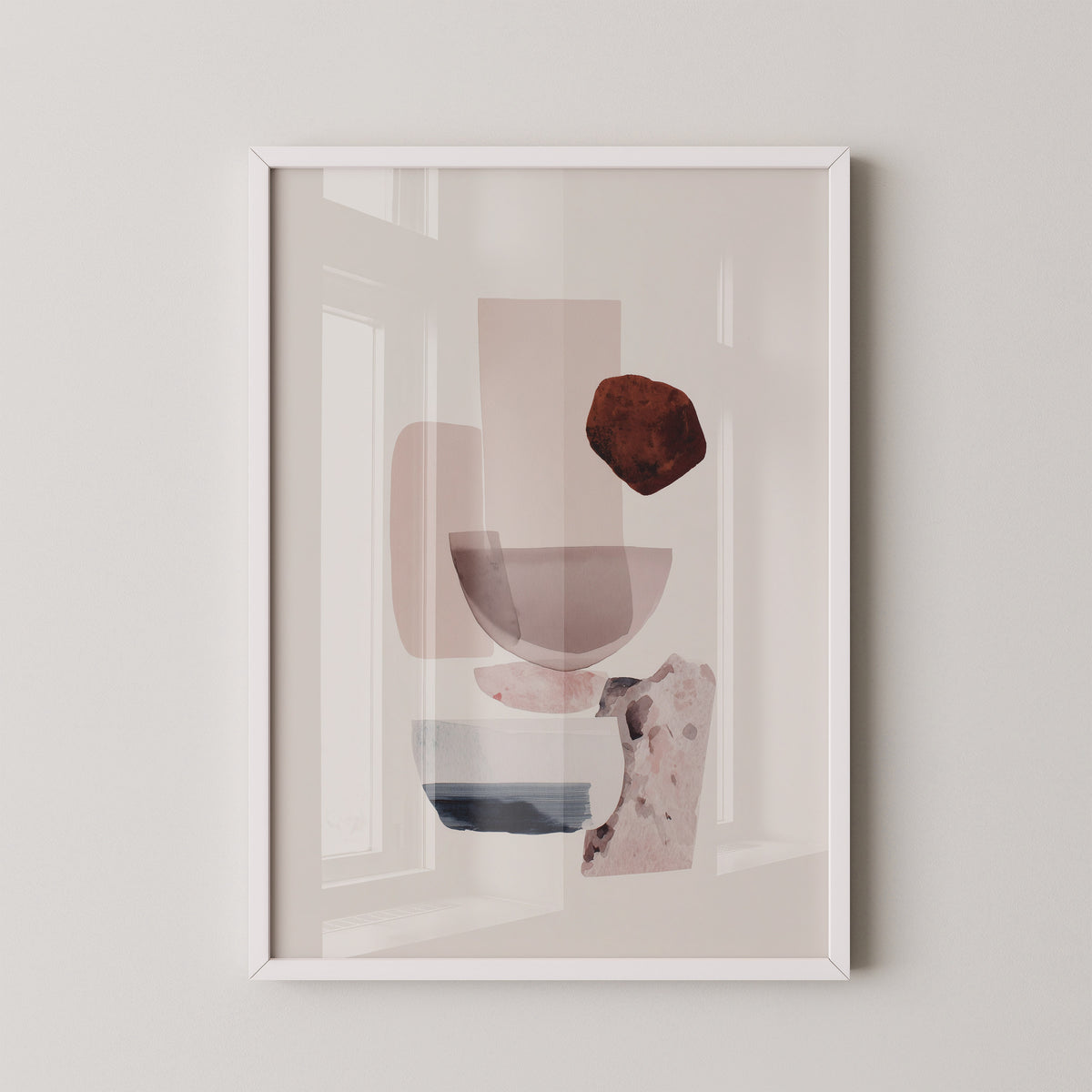 ELIA - תמונת קיר מופשטת בגווני ורוד ובז' מאת דניאל ברלוט