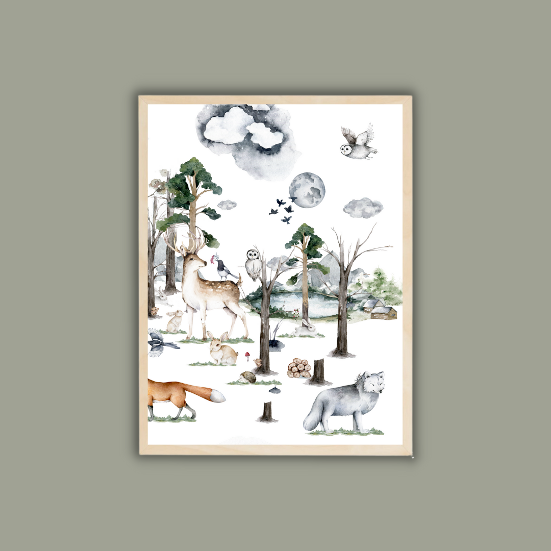 FOREST סט תמונות לחדר ילדים ותינוקות דגם