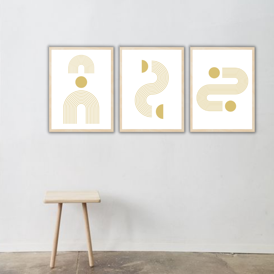 סט תמונות קיר לסלון בסגנון בוהו דגם BERY