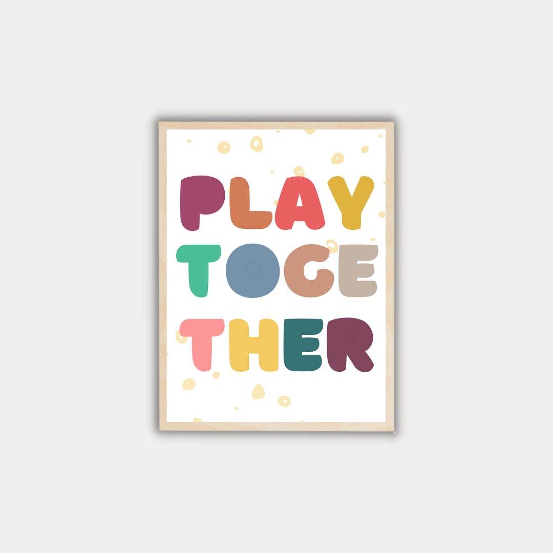 סט תמונות לחדר ילדים ותינוקות דגם PLAY TOGETHER
