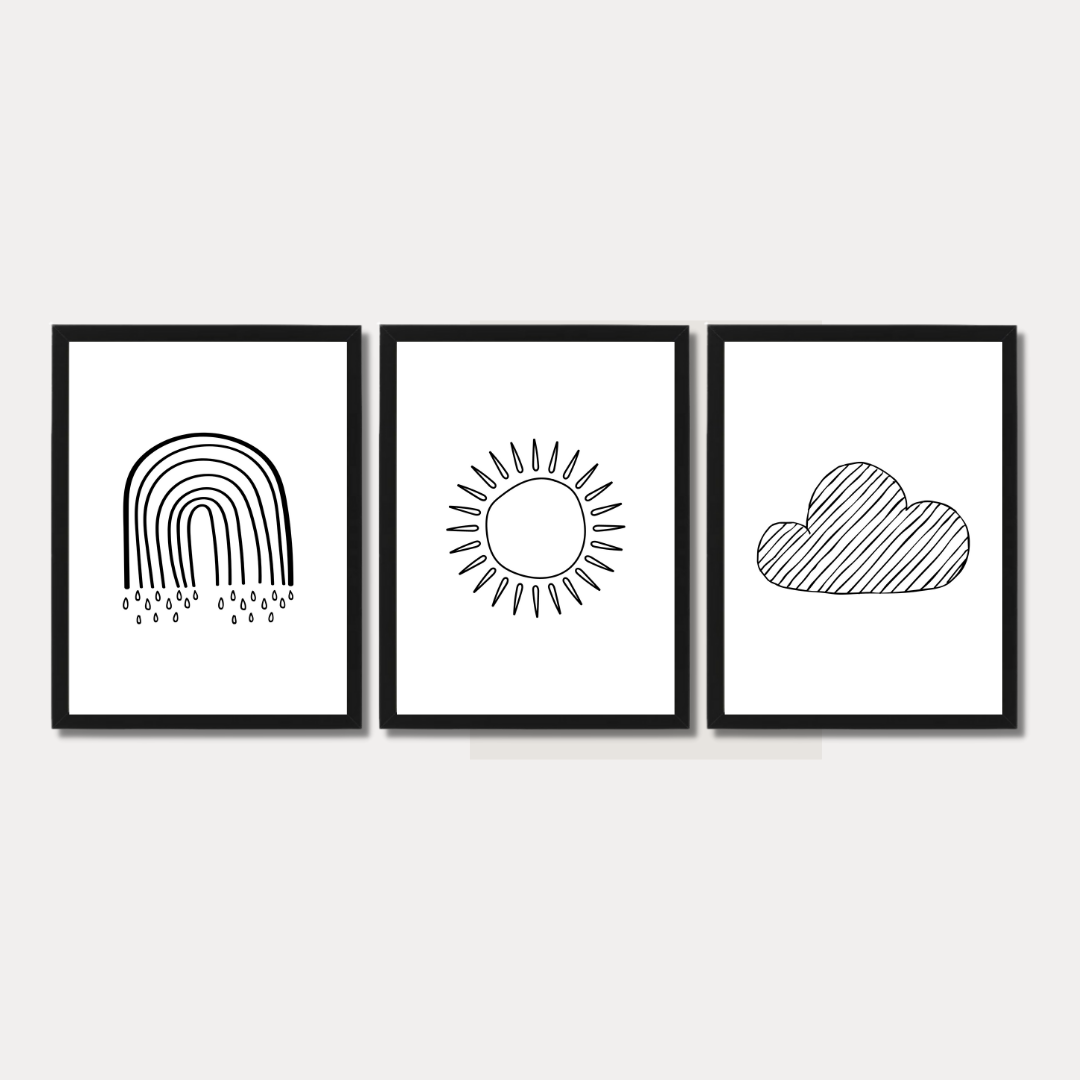 Set of three pictures for children's room, KIDS SKETCH model