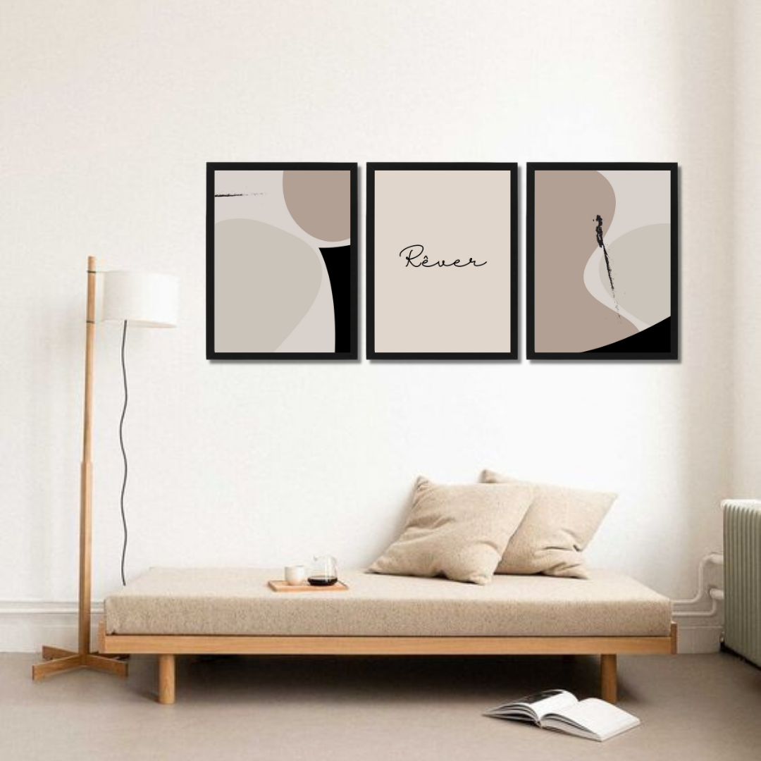 סט תמונות קיר לסלון סגנון נורדי דגם REVER