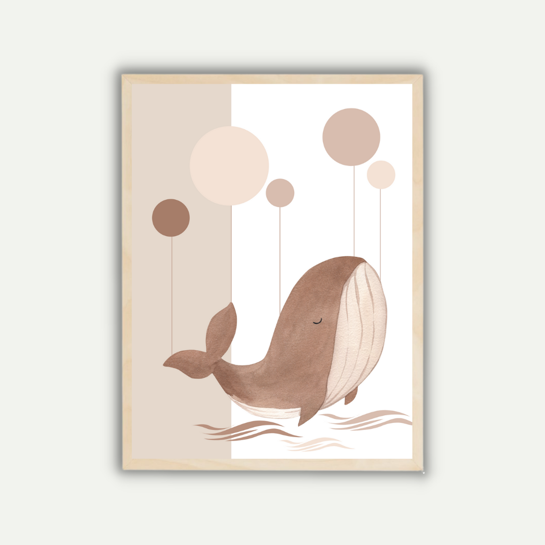 WHALE PARTY Picture Set for Children's and Babies' Rooms Model