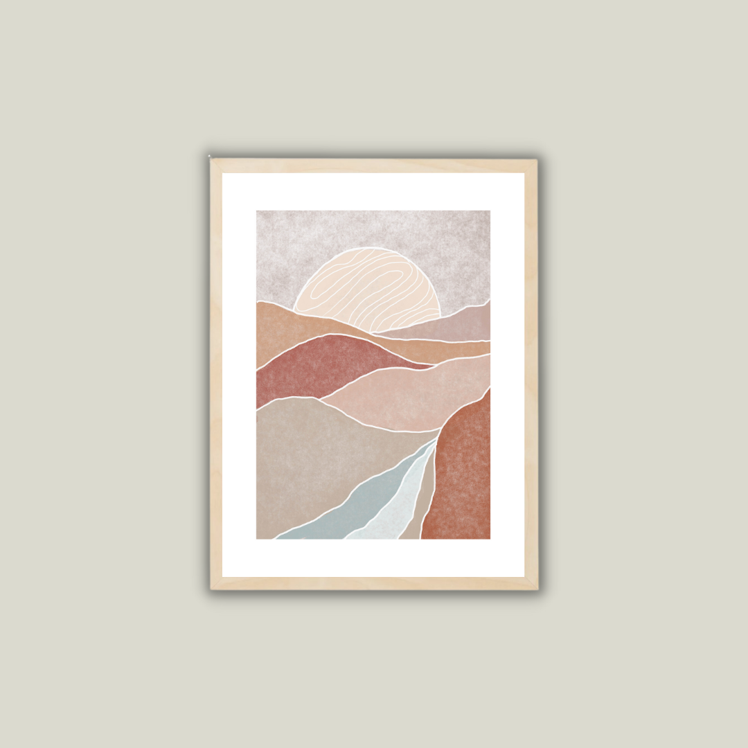 סט תמונות קיר לסלון בסגנון בוהו דגם SUNSET