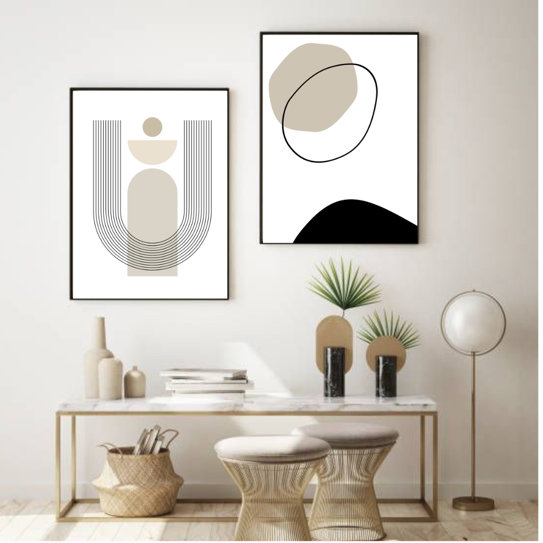 סט תמונות בסגנון בוהו לסלון