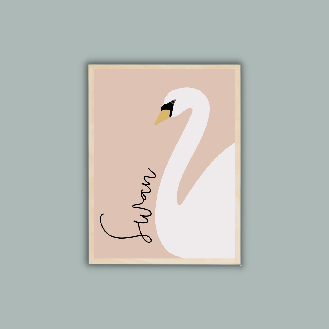 סט תמונות לחדר ילדים ותינוקות דגם WHITE SWAN