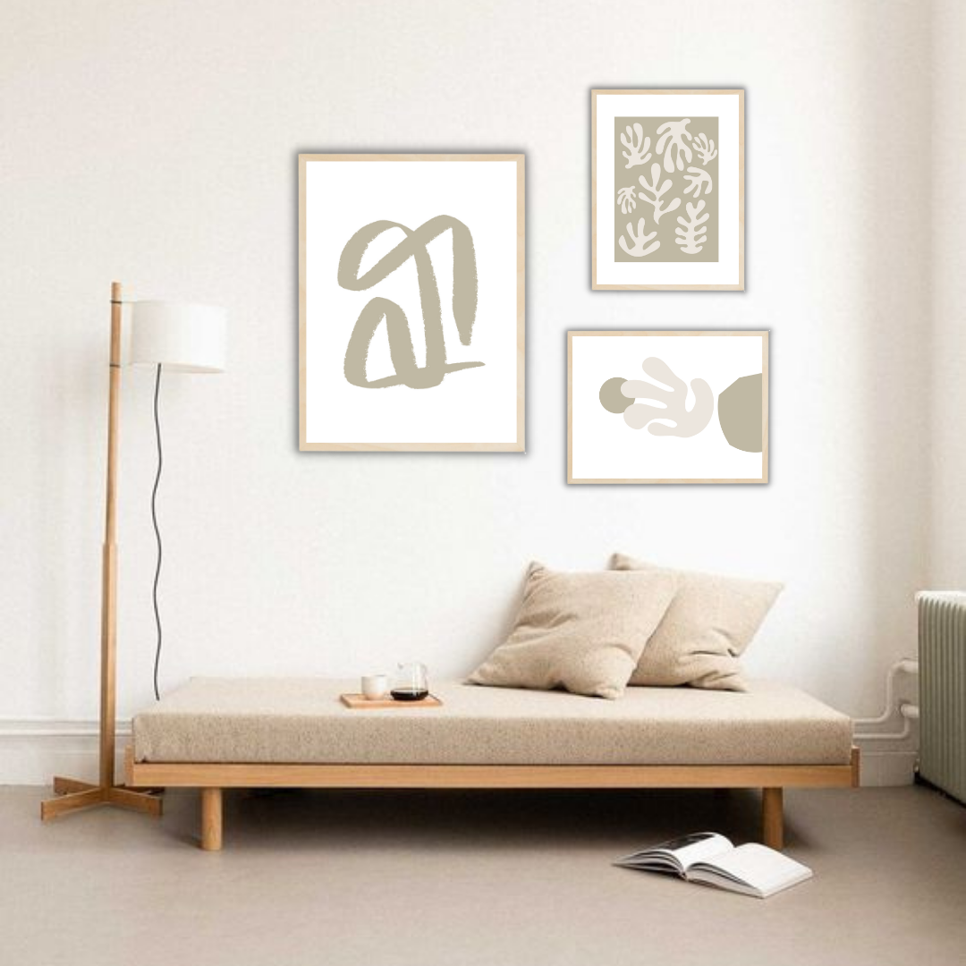 סט תמונות קיר נורדיות לסלון דגם OKA