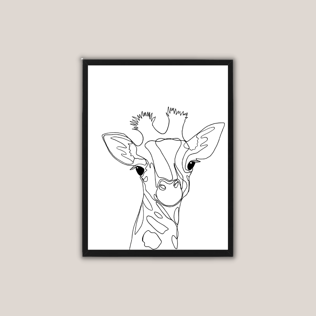 Giraffe-style picture set for a children's room