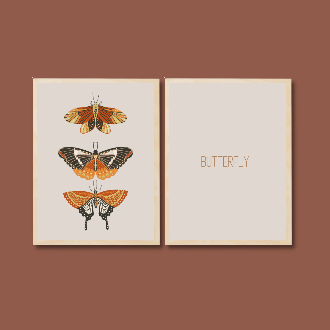 BUTTERFLY Boho Style Wall Picture Set Model