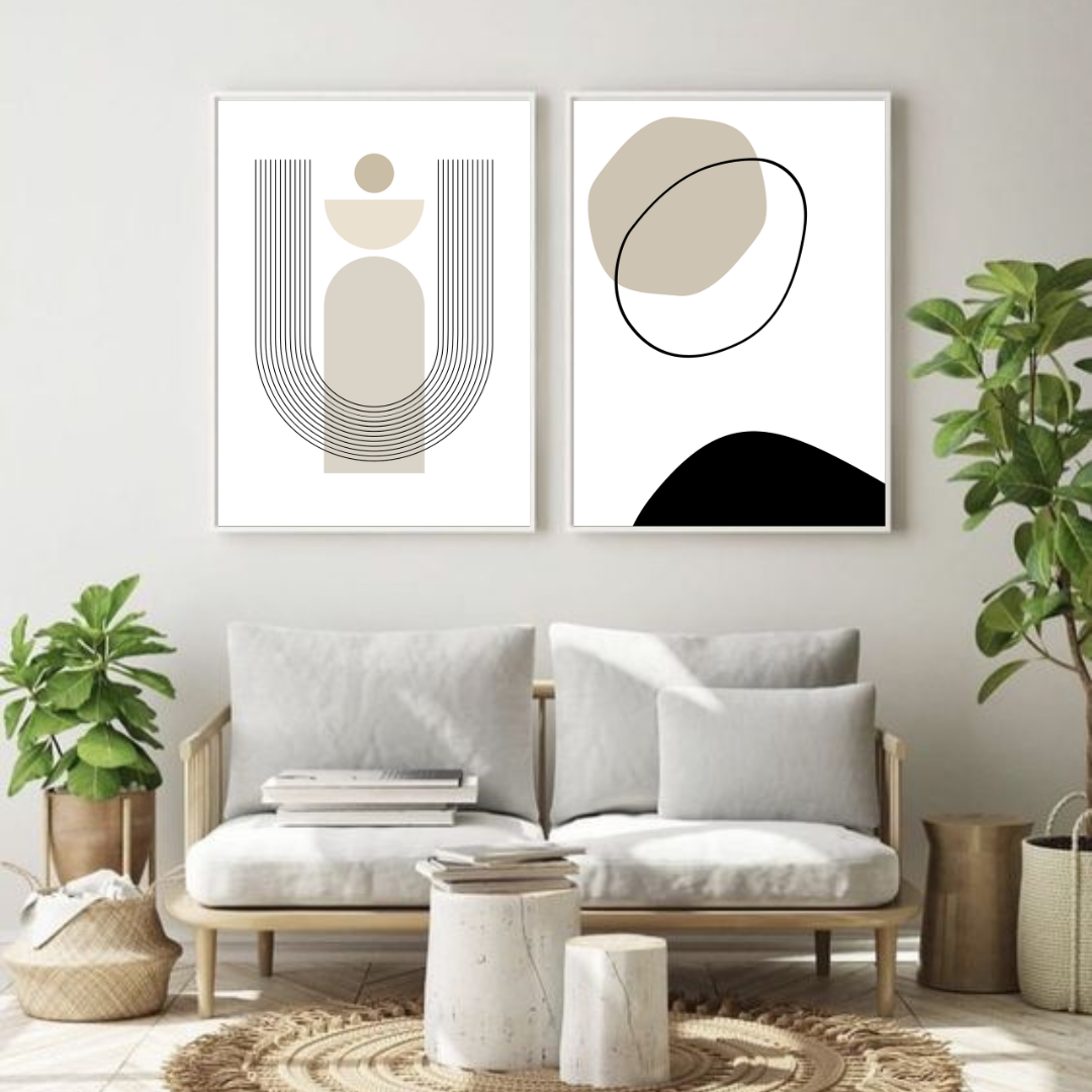 סט תמונות בסגנון בוהו לסלון