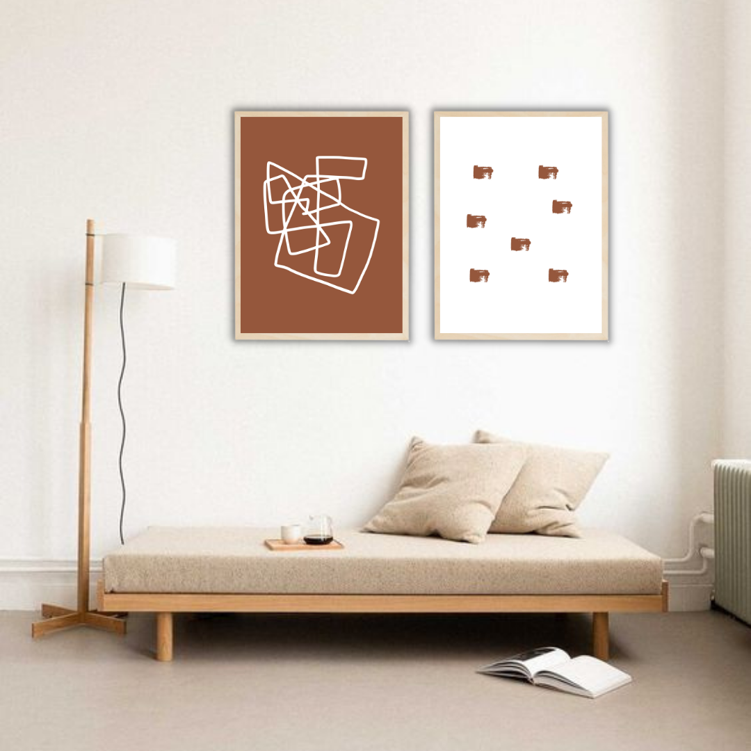 סט תמונות קיר לסלון בסגנון בוהו דגם NIKA