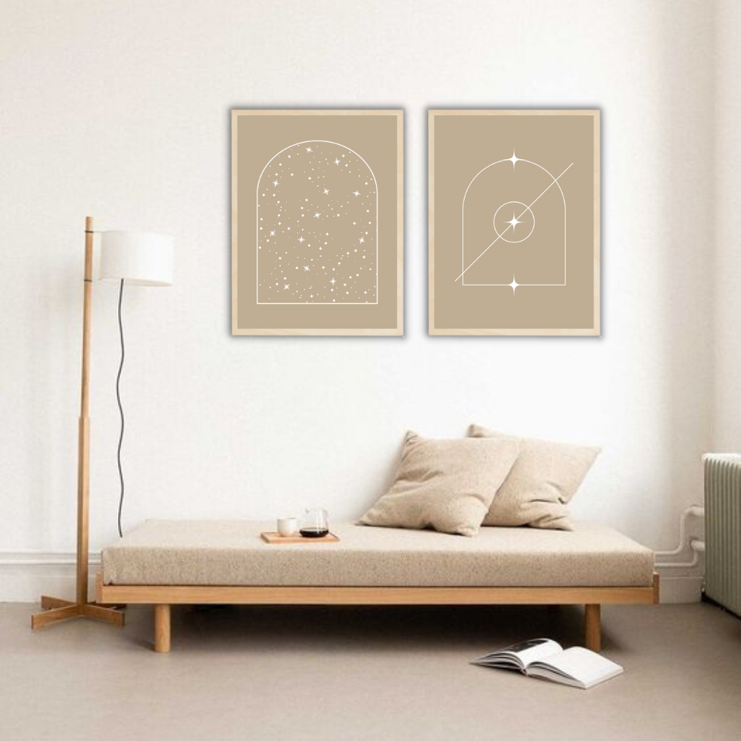 סט תמונות קיר לסלון בסגנון בוהו דגם GAV