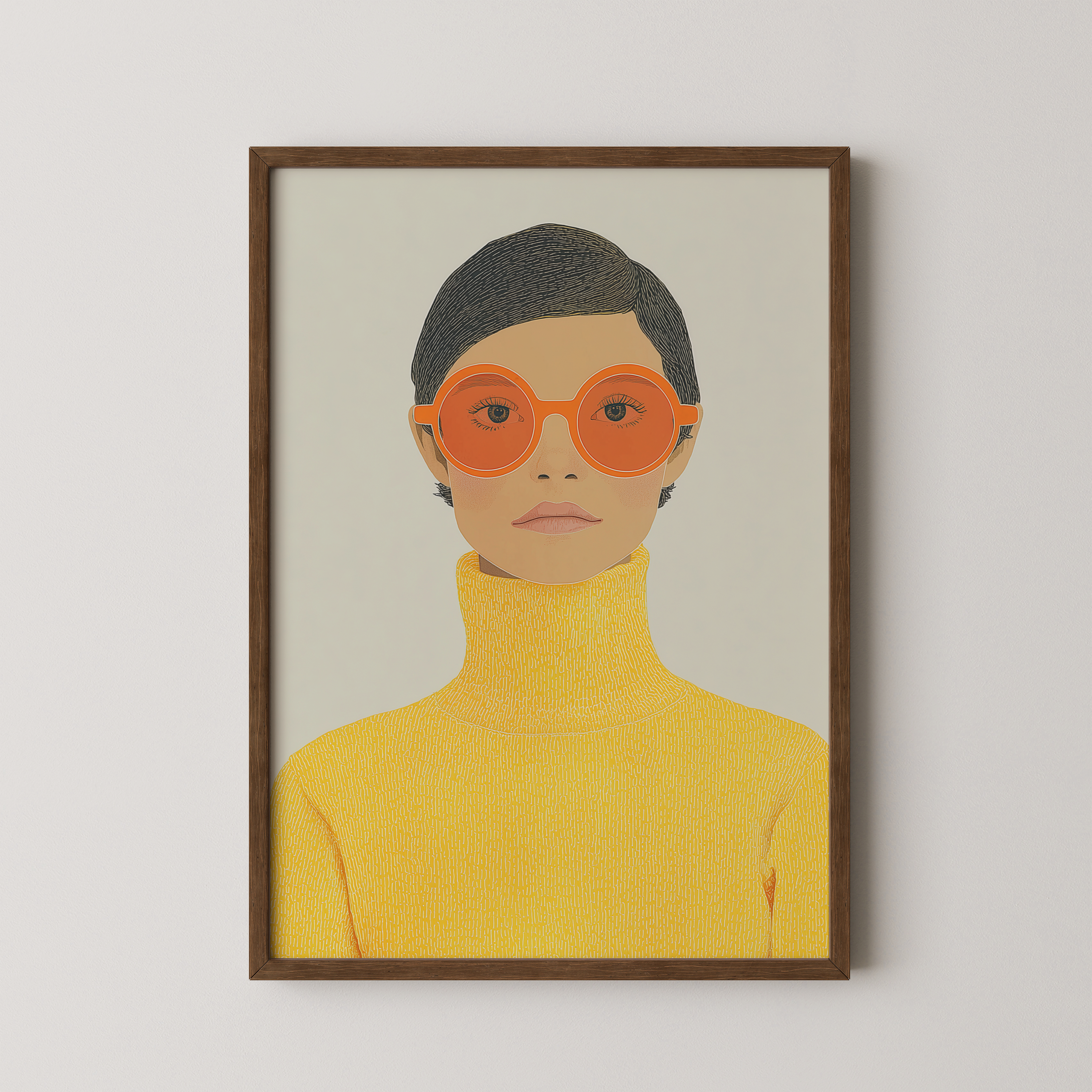 Nolvia – יצירה אמנותית מודרנית של דמות נשית בקווים נקיים ובגוונים חמים.