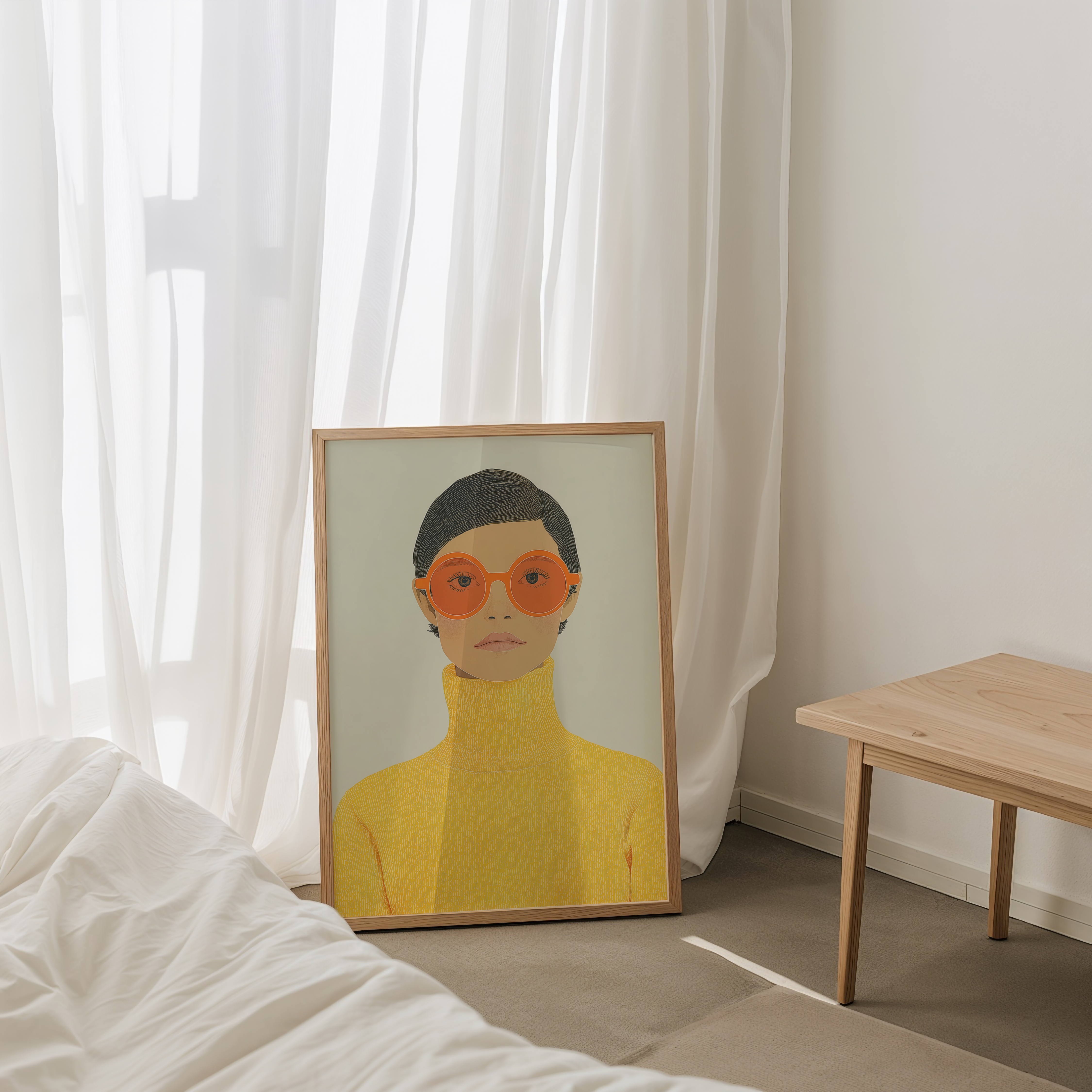 Nolvia – יצירה אמנותית מודרנית של דמות נשית בקווים נקיים ובגוונים חמים.