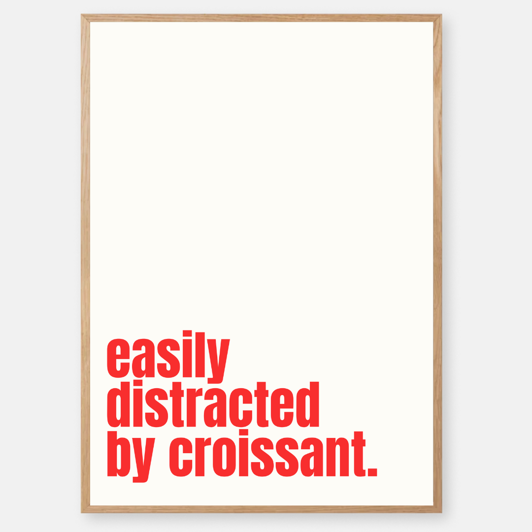 easily distracted by croissant - white red