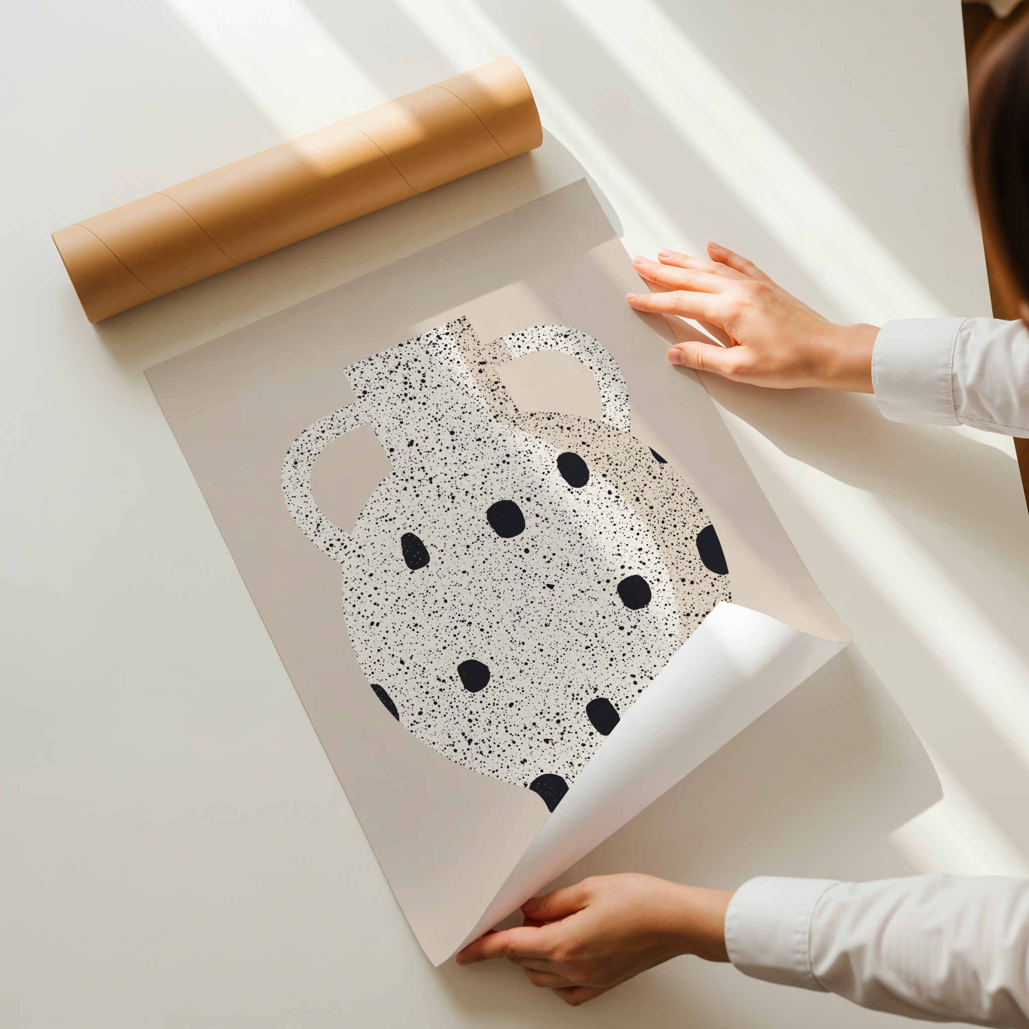 Avelo הוא הדפס אמנות מינימליסטי בהשראת כלי חרס וטקסטורות טבעיות. יצירה שקטה, מודרנית ועל־זמנית לכל חלל.