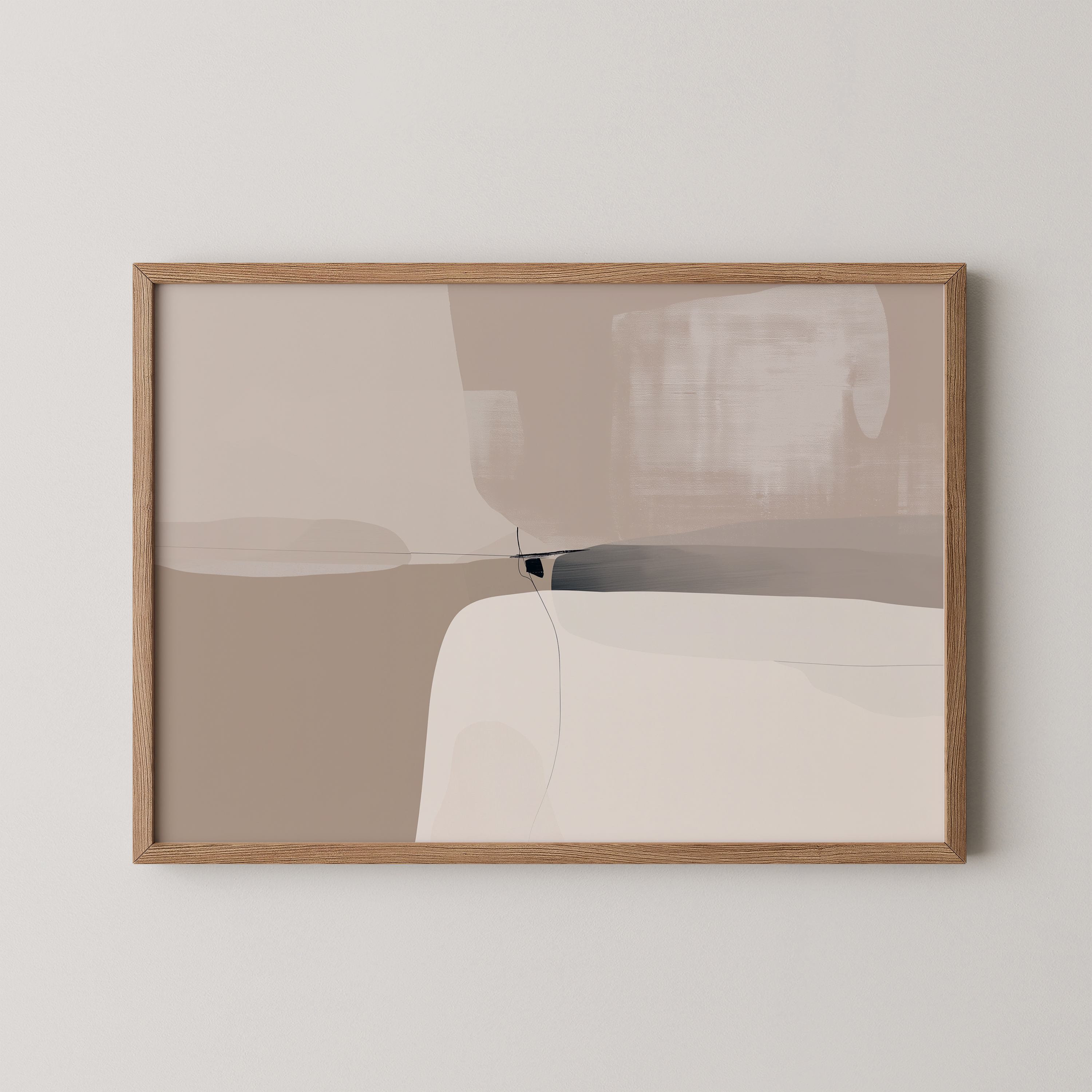 הדפס אמנות מופשט מינימליסטי בגוונים טבעיים עם קומפוזיציה רכה ומאוזנת, Sorel מבית Trausi+Tosh