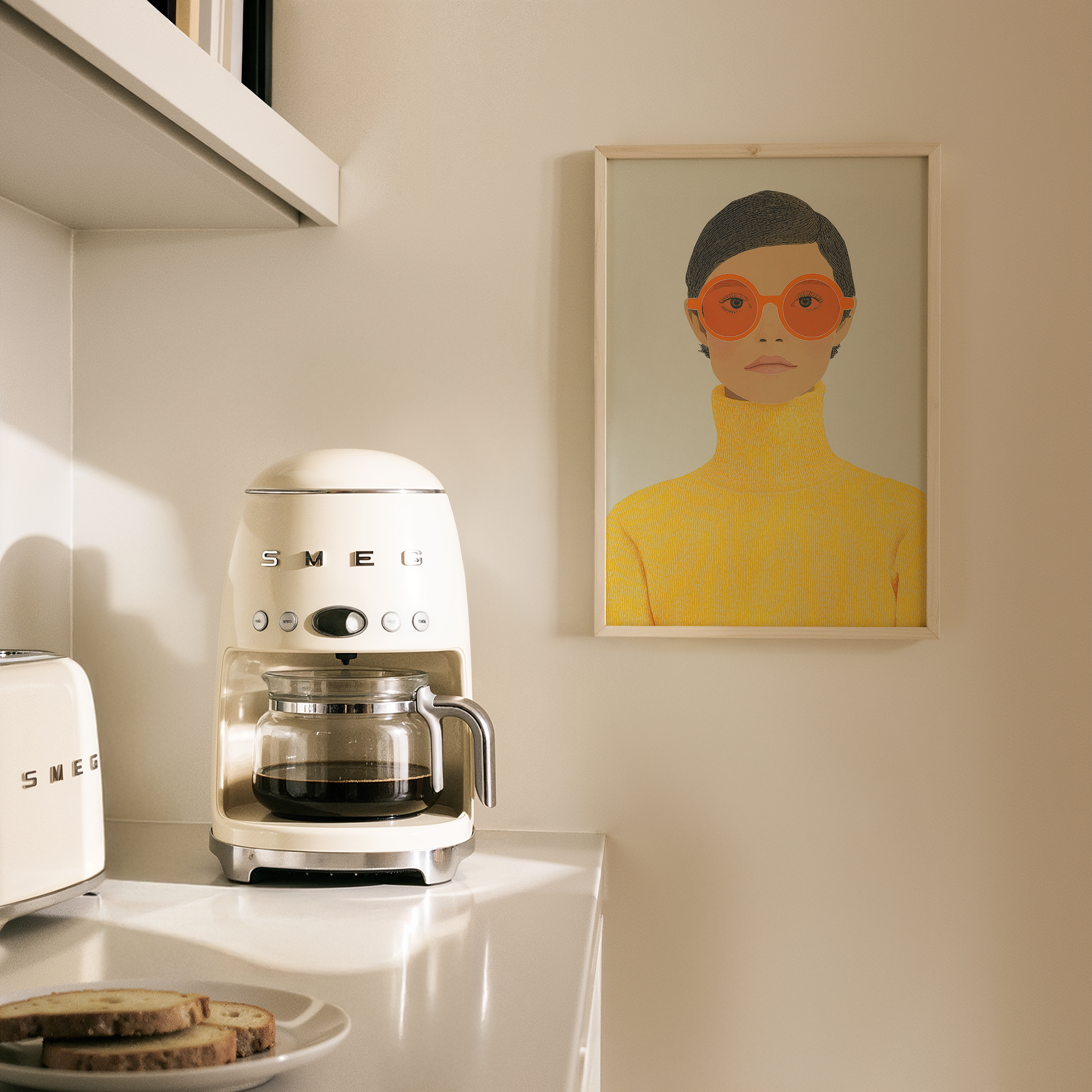 Nolvia – יצירה אמנותית מודרנית של דמות נשית בקווים נקיים ובגוונים חמים.