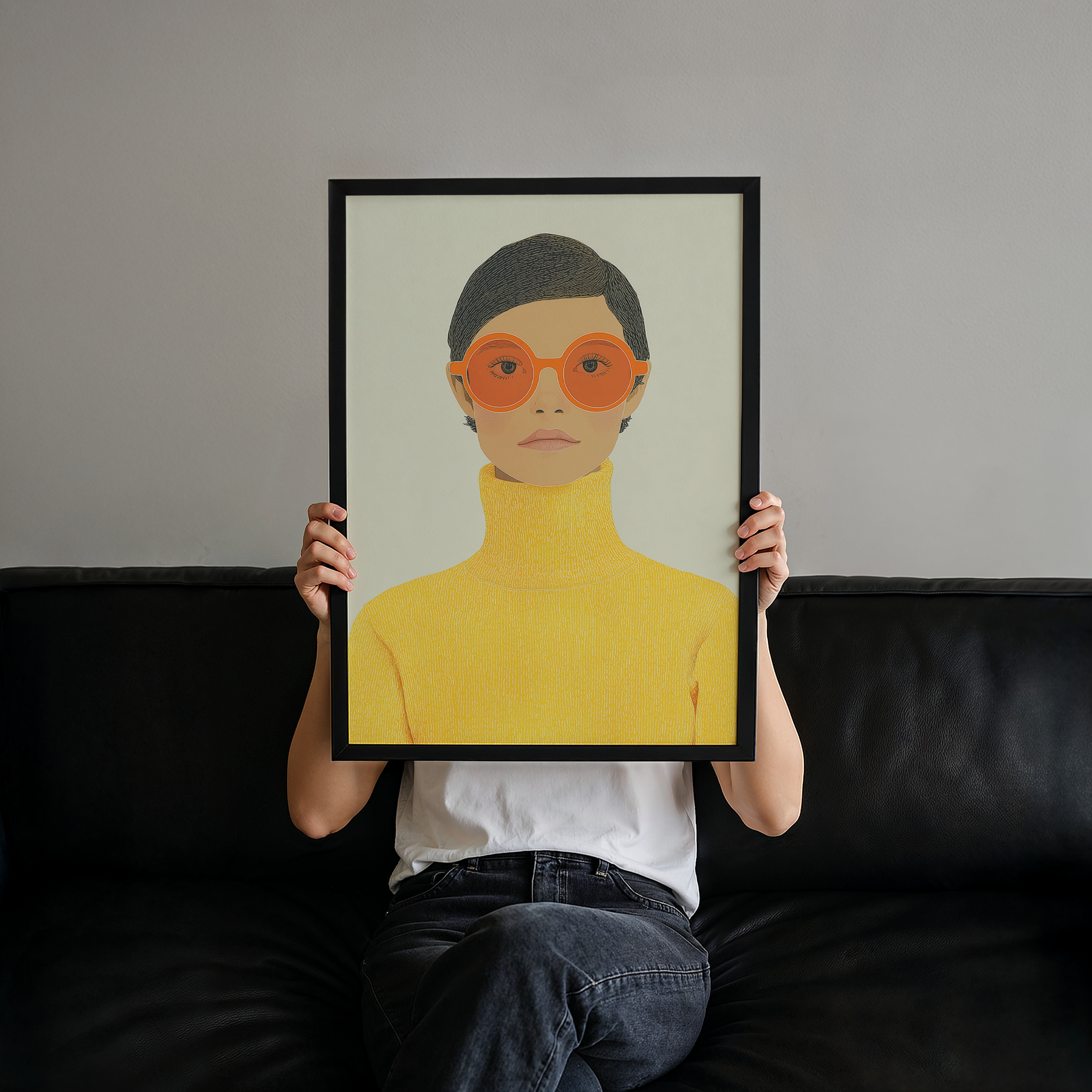 Nolvia – יצירה אמנותית מודרנית של דמות נשית בקווים נקיים ובגוונים חמים.