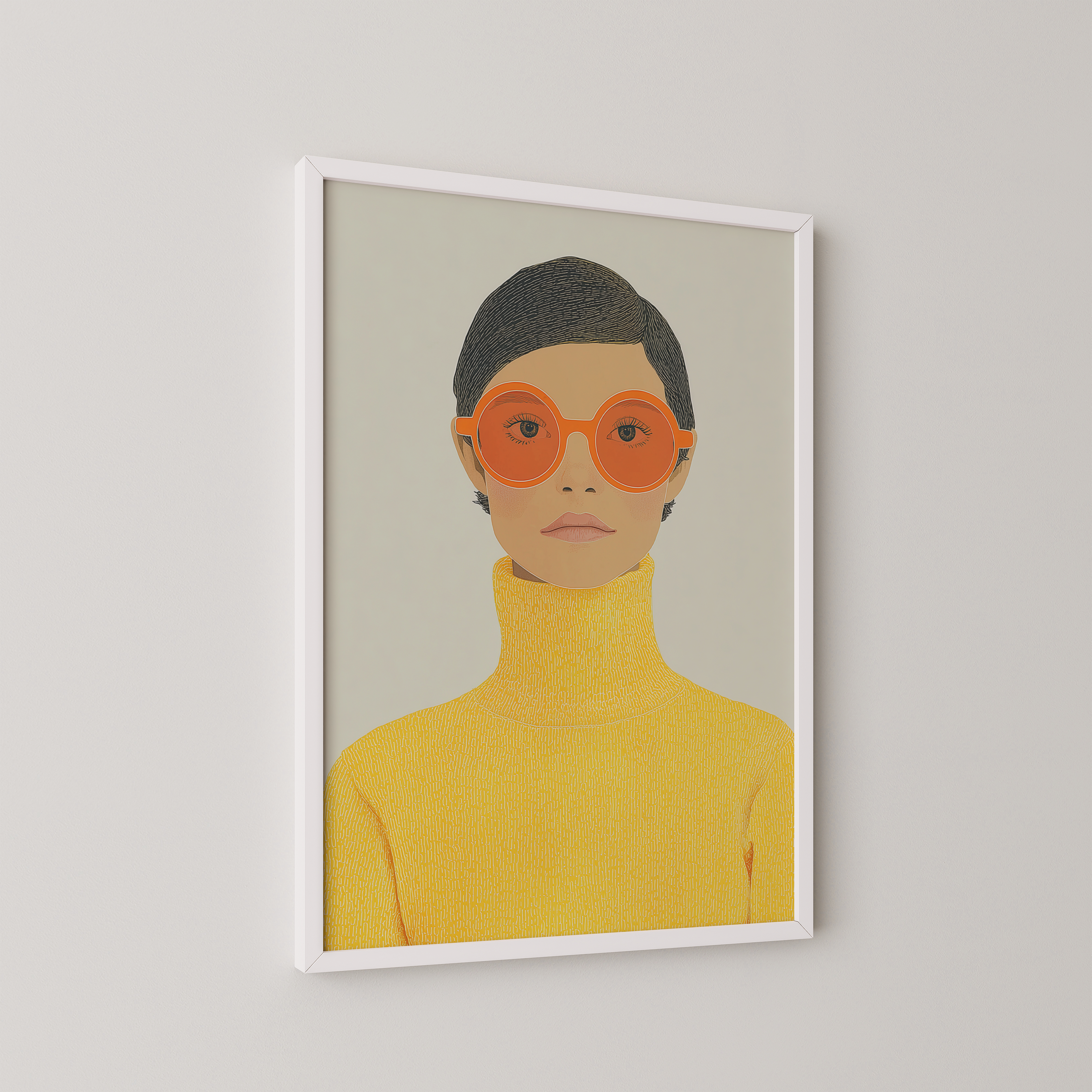 Nolvia – יצירה אמנותית מודרנית של דמות נשית בקווים נקיים ובגוונים חמים.