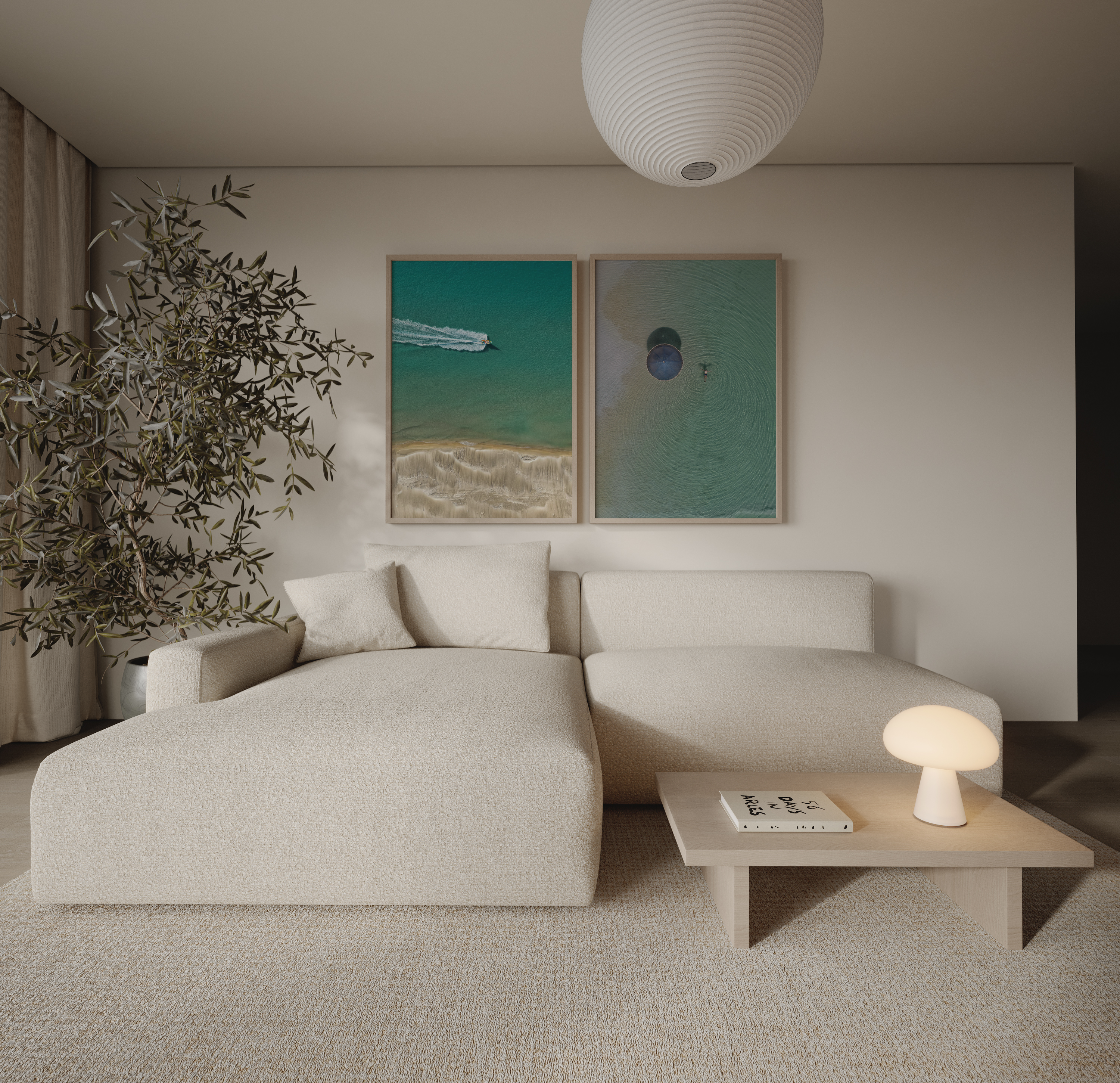 סט צילומי אוויר ממוסגרים – סירת דייגים שטה בים מול מעגן מיכאל וצף עגול בים המלח, צילום של חן כליפה לוי