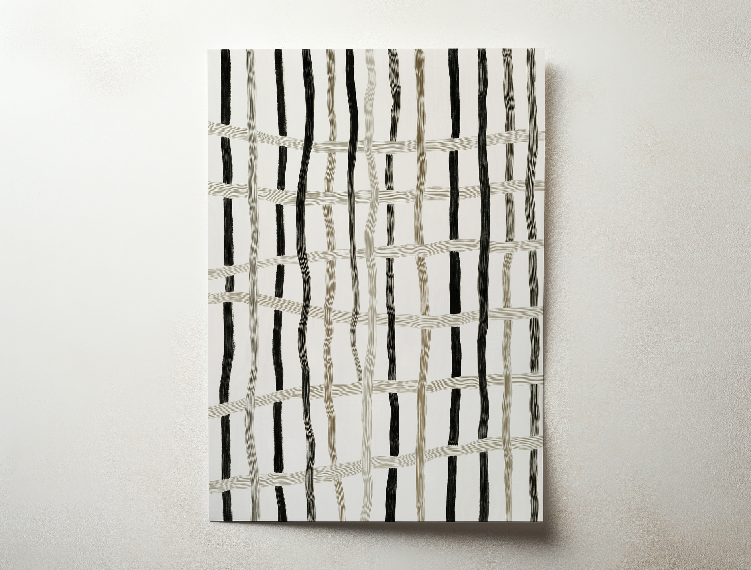 Elven היא יצירת אמנות מופשטת מינימליסטית בהדפס איכותי. קווים זורמים בגוונים טבעיים שמוסיפים שקט ואיזון לכל חלל.