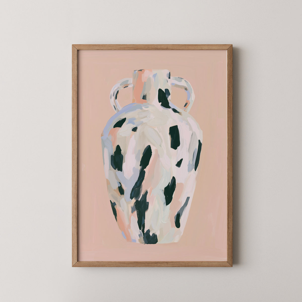 הדפס אמנות LENNON - כד מופשט בגווני אפרסק ותכלת מאת דניאל ברלוט