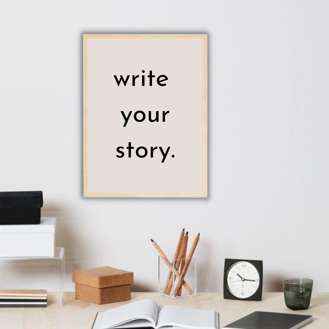 WRITE YOUR STORY תמונת קיר לסלון דגם